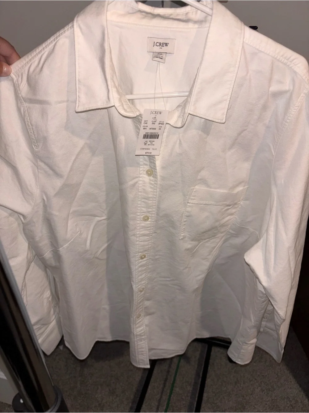 J. Crew White Cotton Button-Down Shirt women’s - Picture 1 of 3